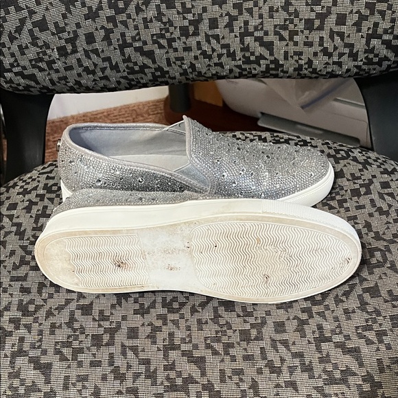 Steve Madden Women's Silver Rhinestone Sneakers - Picture 3 of 6